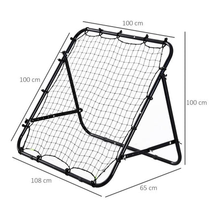 Adjustable Rebounder Net Kickback Target Goal for Teens Adults Training, Black