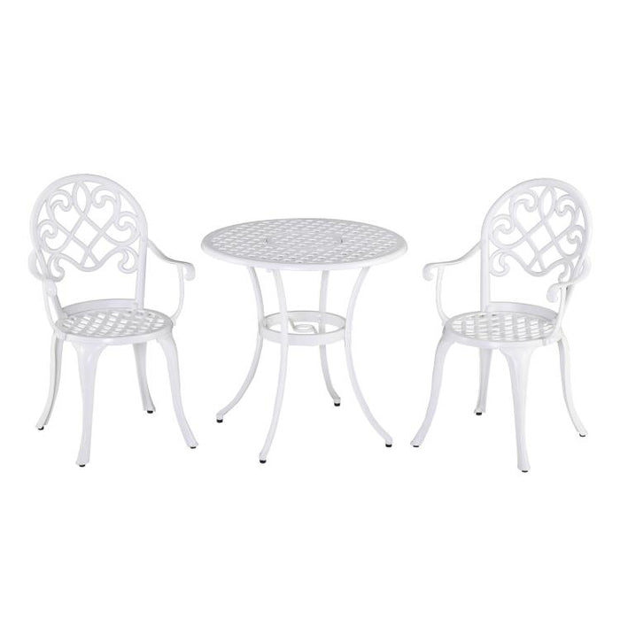 Three-Piece Elegant Aluminium Garden Set - White