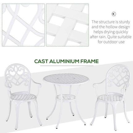 Three-Piece Elegant Aluminium Garden Set - White