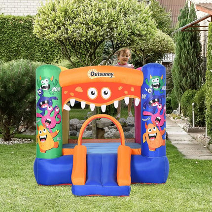 Bouncy Castle Inflatable Basket Trampoline Slide Monster Design 2.9 x 2 x 1.55m