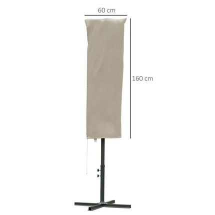 Garden Parasol Cover with Rod, Zipper, Khaki