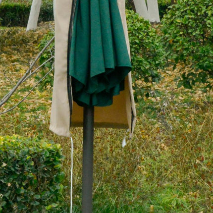 Garden Parasol Cover with Rod, Zipper, Khaki
