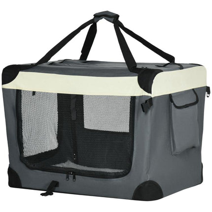 70cm Foldable Pet Carrier, with Cushion, for Small Dogs and Cats - Grey