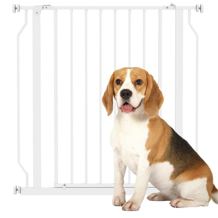 Extra Wide Dog Gate, with Door Pressure, for Doorways, Hallways, Staircases - White