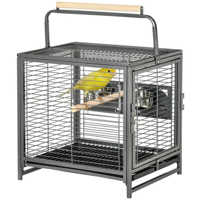 Parrot Cage, Travel Carry Pet Bird Cage, with Metal Handle