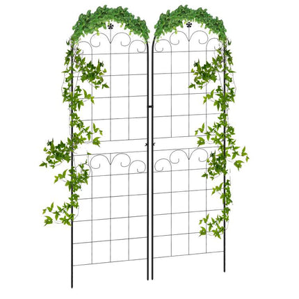 Metal Trellis Set of 2, Garden Trellis for Climbing Plants Support Frames, Floral Design