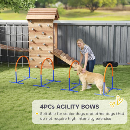 Four-Piece Portable Dog Agility Equipment - Blue