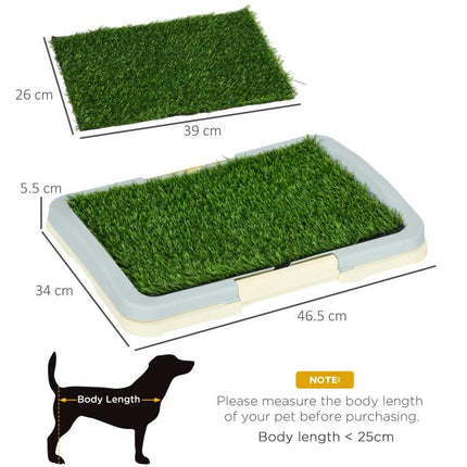 Puppy Training Pad, Indoor Portable Puppy Pad, with Artificial Grass, Grid, Panel, Tray, 46.5 x 34cm