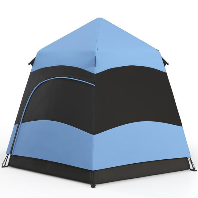 3 Man Instant Pop Up Tent with Rainfly, Portable Camping Shelter with Sewn-in Groundsheet, Carry Bag, Blue