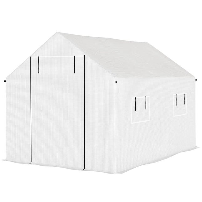 Polyethylene Walk-in Polytunnel Greenhouse, 2 x 3(m), White