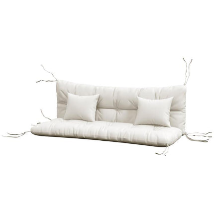 Back and Seat Cushion Replacement with 2 Pillows, Patio Chair Cushions Set with Ties, White