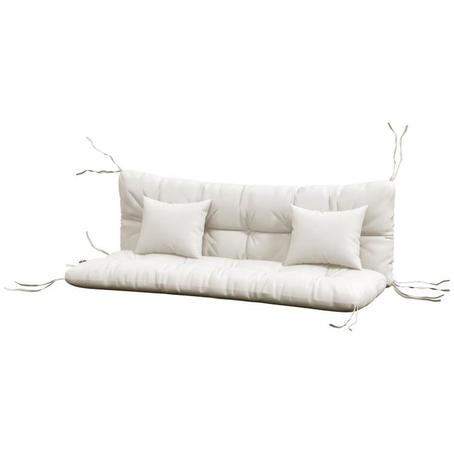 Back and Seat Cushion Replacement with 2 Pillows, Patio Chair Cushions Set with Ties, White