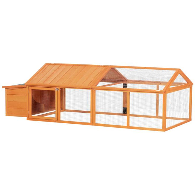 Wooden Chicken Coop with Nesting Box, Openable Roof, for 4-8 Chickens
