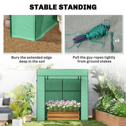 77 x 196cm Walk-In Greenhouse, with Accessories