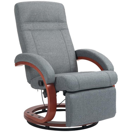 135 Degrees Manual Reclining Swivel Chair, with Footrest - Grey