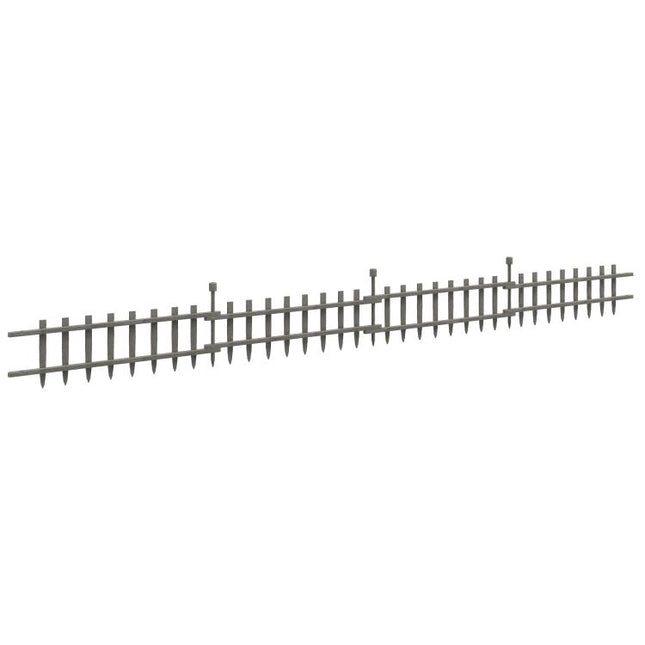 4PCs Wooden Garden Fencing Landscape Edging, Grey
