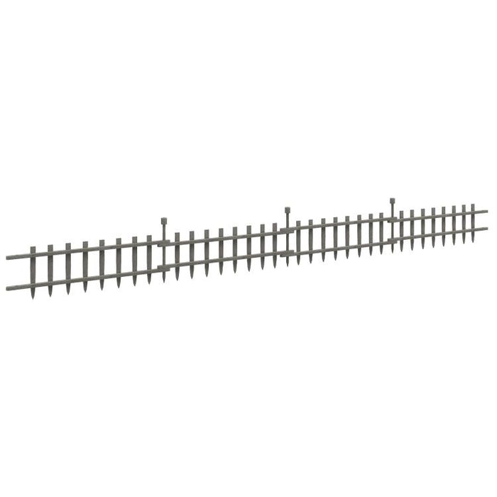 4PCs Wooden Garden Fencing Landscape Edging, Grey