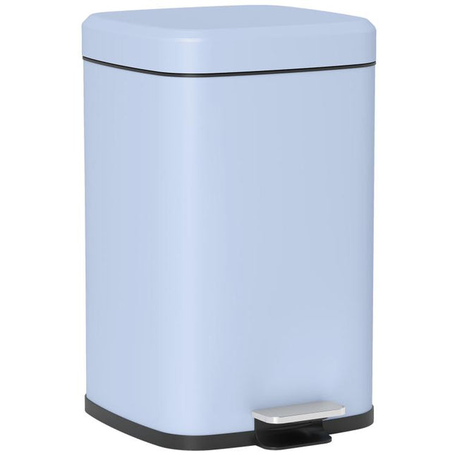 20L Modern Boxy Metal Home Kitchen Bin - Light Blue