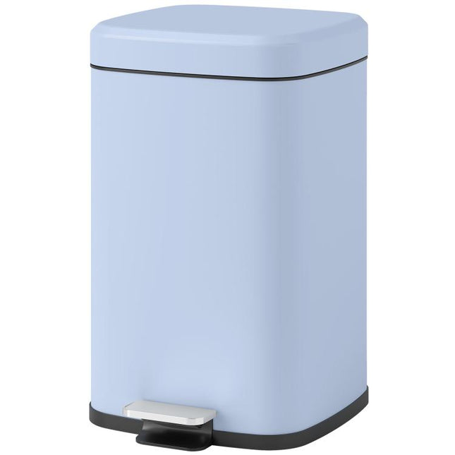 20L Modern Boxy Metal Home Kitchen Bin - Light Blue