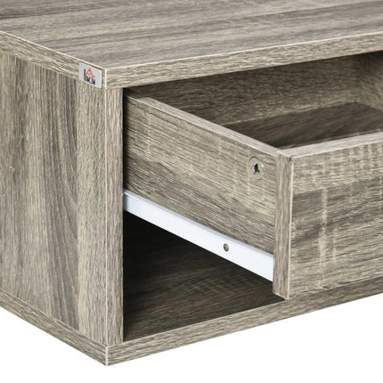 Floating Bedside Tables Set of 2, Wall Mounted Nightstand, Brown Wood-Effect