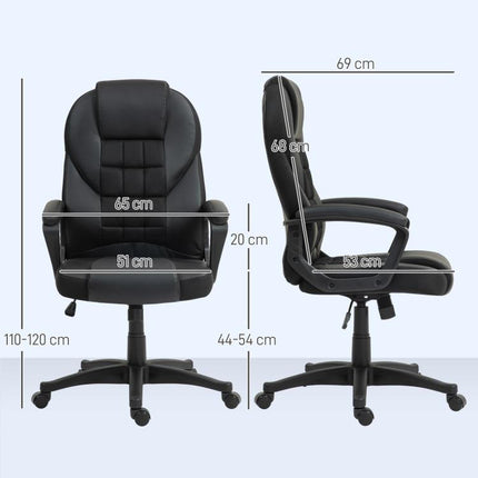 Faux Leather Office Chair - Black