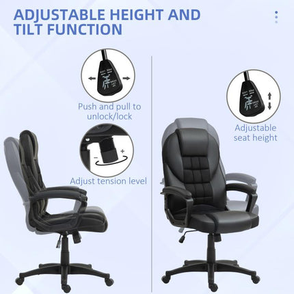 Faux Leather Office Chair - Black