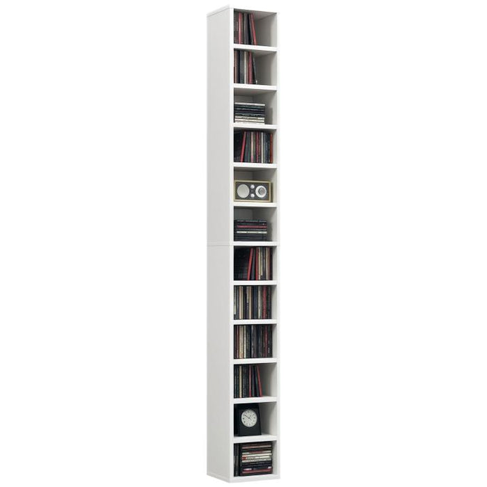 204 CD Tall Narrow Media Storage Tower - White