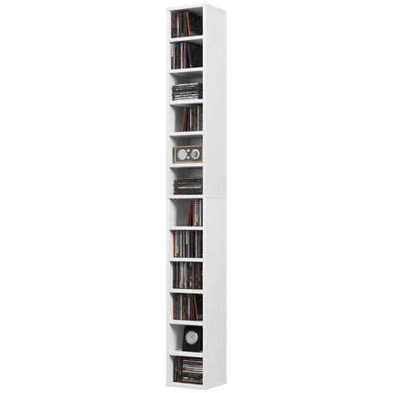 204 CD Tall Narrow Media Storage Tower - White