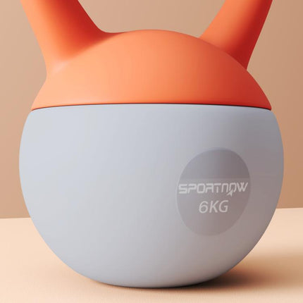 6KG Soft Kettlebell with Non-Slip Handle, for Home Gym, Weight Lifting, Strength Training, Orange/Grey