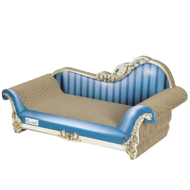 2-in-1 Cat Scratching Board with Catnip for Indoor Cats, 26.5 x 57 x 26.5cm, Blue
