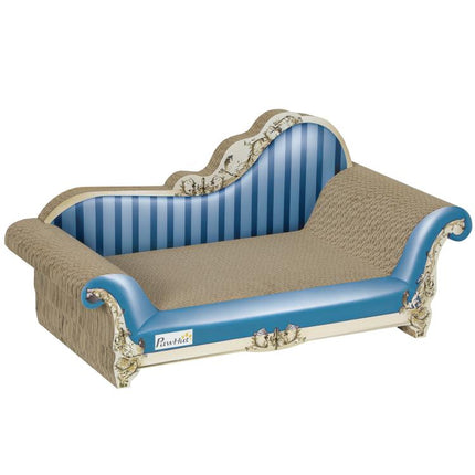 2-in-1 Cat Scratching Board with Catnip for Indoor Cats, 26.5 x 57 x 26.5cm, Blue