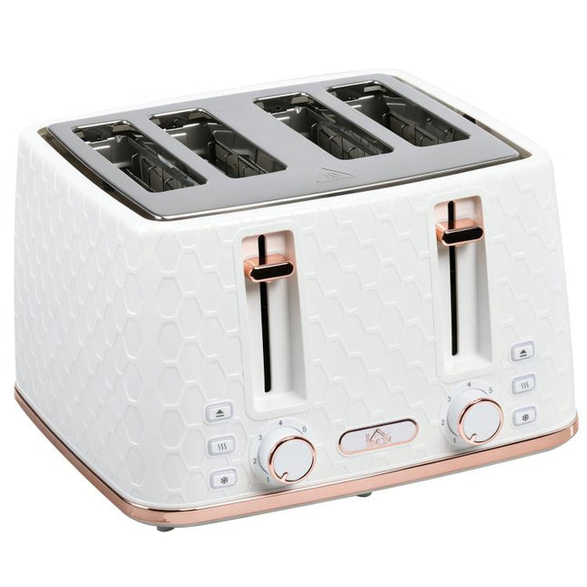 Four-Slice Honeycomb Toaster - White