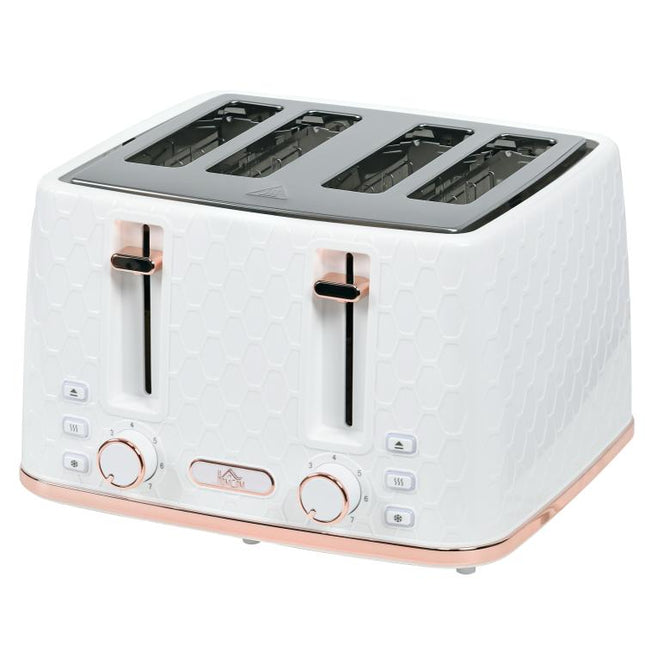 Four-Slice Honeycomb Toaster - White