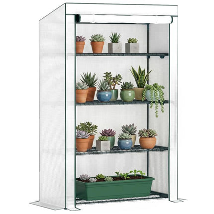 Four-Tier Mini Greenhouse - Green/White