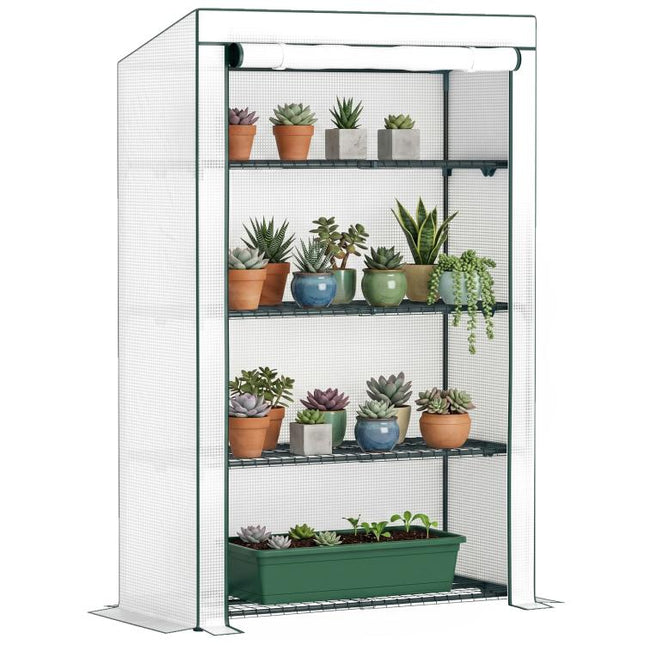 Four-Tier Mini Greenhouse - Green/White