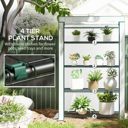 Four-Tier Mini Greenhouse - Green/White