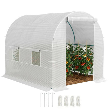 245 x 200cm Polytunnel Greenhouse - White