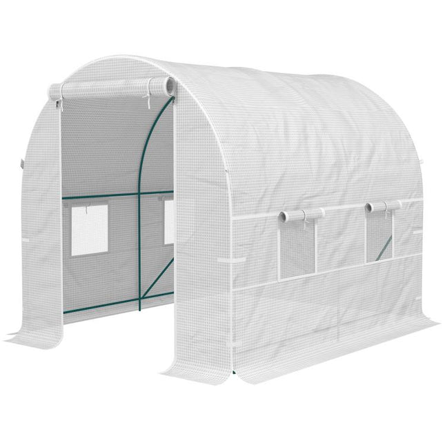 245 x 200cm Polytunnel Greenhouse - White