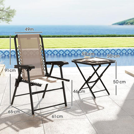 Three-Piece Garden Table and Chair Set - Khaki