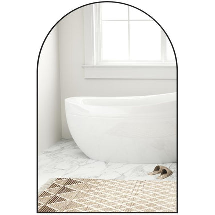 60 x 90cm Arched Home Mirror - Black