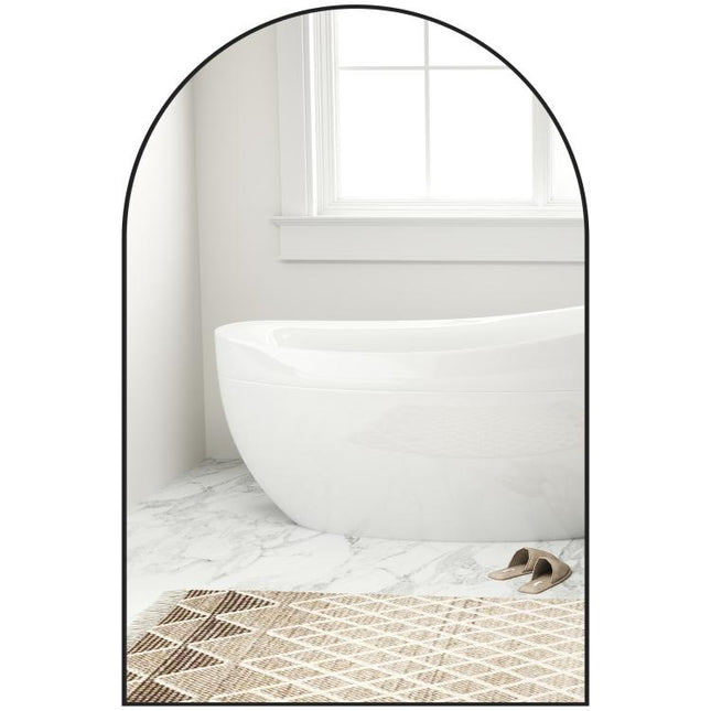 60 x 90cm Arched Home Mirror - Black