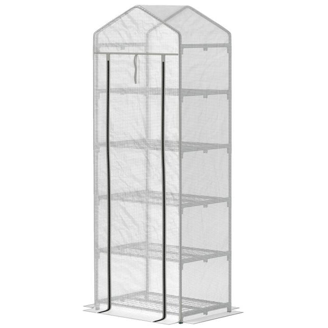 193cm Five Shelf Mini Greenhouse - White