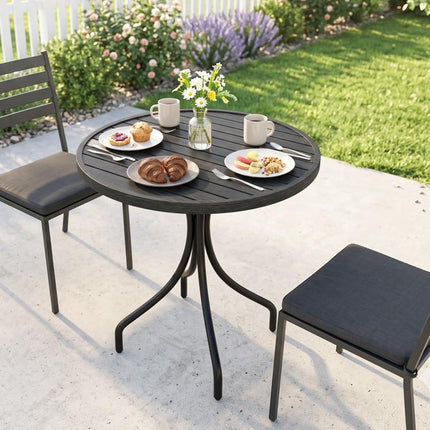 Φ66cm Galvanised Steel Garden Table - Grey