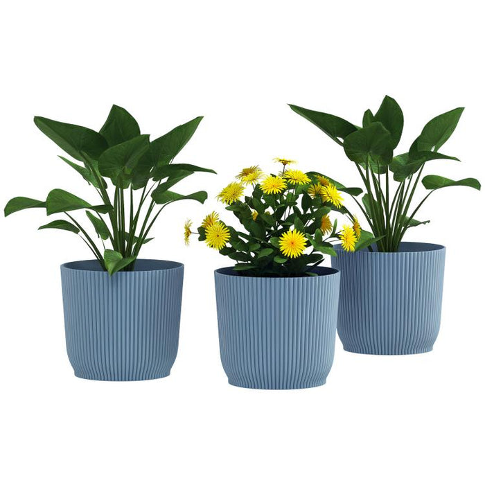 Set of Three Ф22cm Planters - Blue