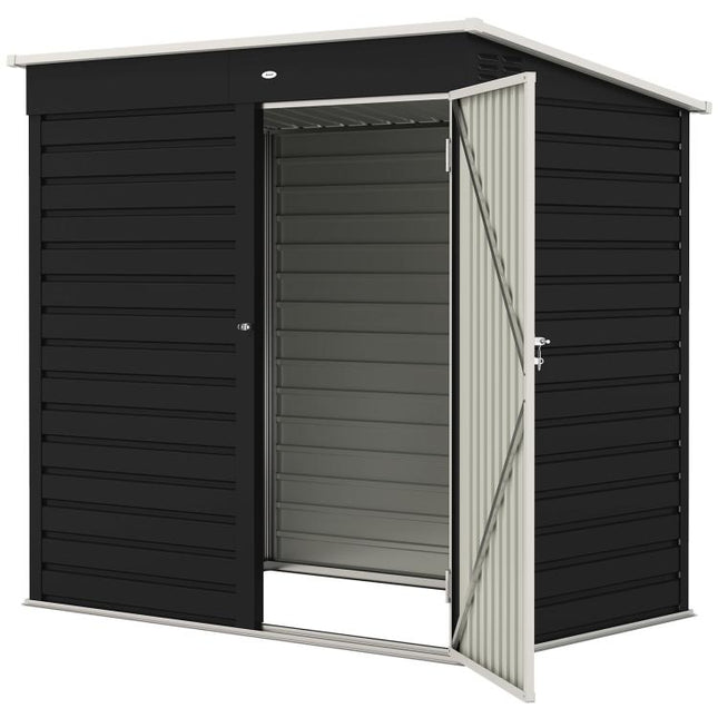 6 x 4ft Metal Garden Storage Shed, Outdoor Tool Storage Shed with Lockable Door and Gloves for Garden, Patio, Dark Grey