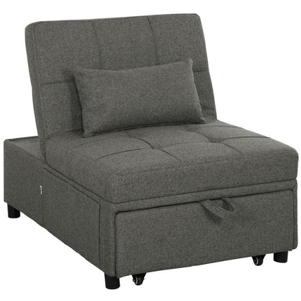 Four-In-One Single Sleeper Chair - Dark Grey