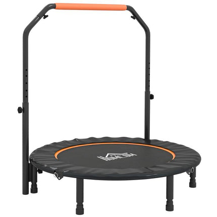 45 inch Foldable Mini Fitness Trampoline, with Adjustable Foam Handle, Orange