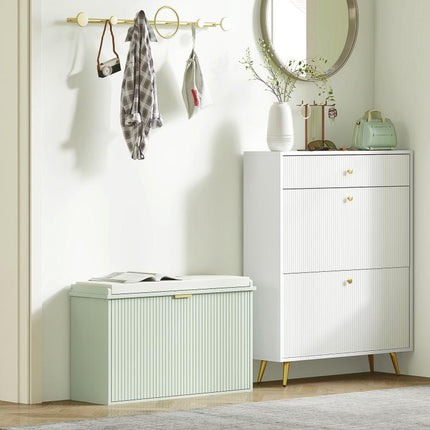 Elegant Eight Shoe Bench, with Top Seat - Green