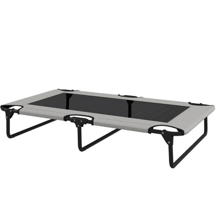 Portable Raised Dog Bed, Elevated Pet Cot with Breathable Mesh for Indoor Outdoor, for Large Dogs, Light Grey