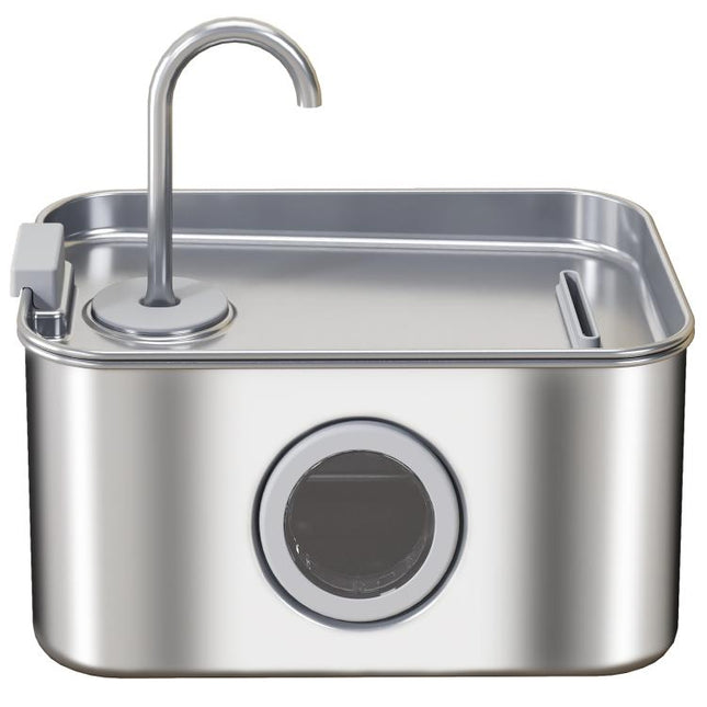 3.2L Cat Water Fountain for Drinking, Cat Fountain Stainless Steel with Visible Water-Level Window, Ultra-Silent Pump